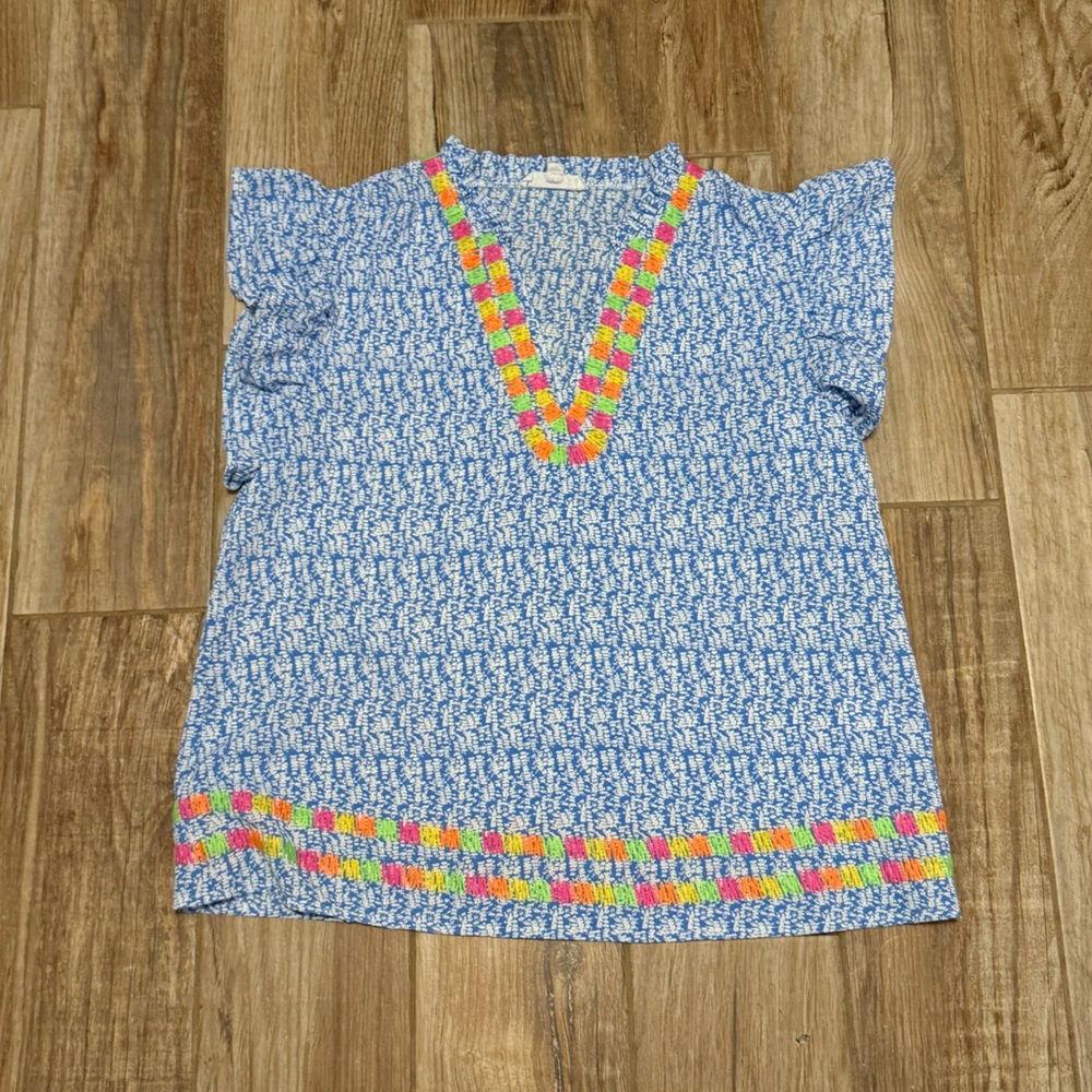 Thml embroidered ruffle sleeve blouse